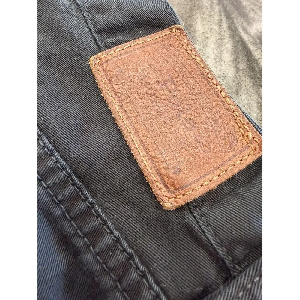 Polo Ralph Lauren Authentic Dungarees Black Denim Jeans 34x34 Green Pony